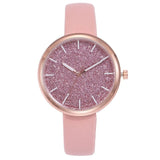 Pink Leather Watch Women