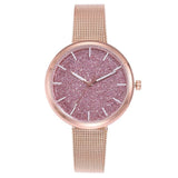 Pink Leather Watch Women