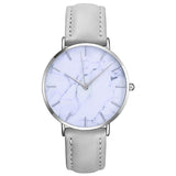 Marble Leather Analog Casual WristWatch